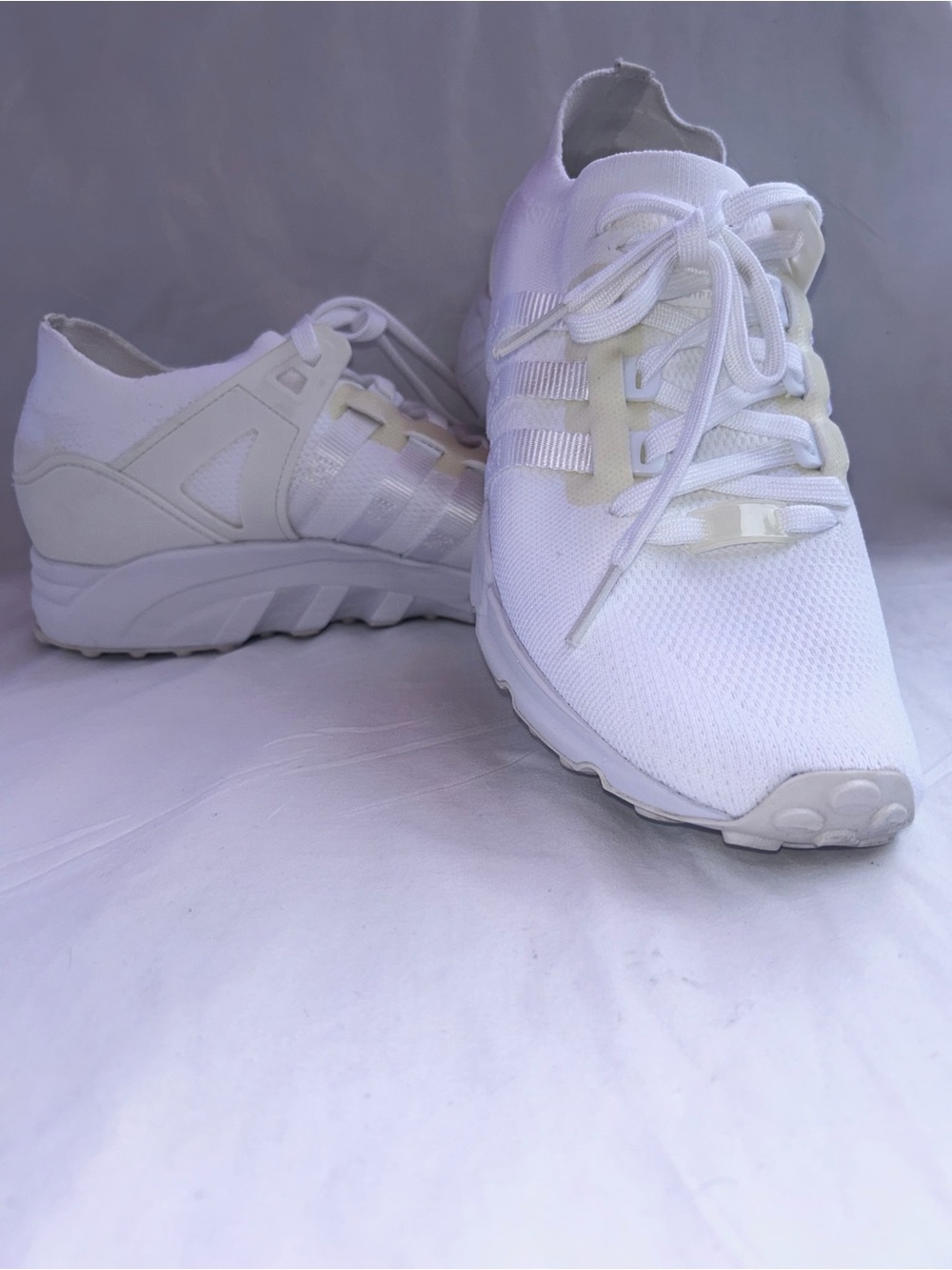Adidas Men’s All-White Athletic Lace-Up Sneakers
